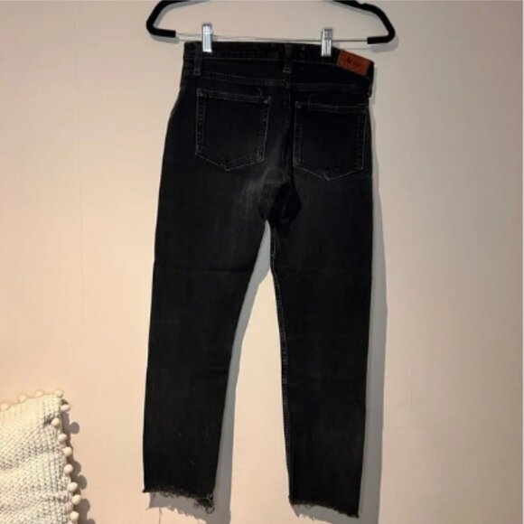 Acne Studio Climb Straight Leg Jeans with Raw Hem - Size 24 in Black Denim - Picture 3 of 3